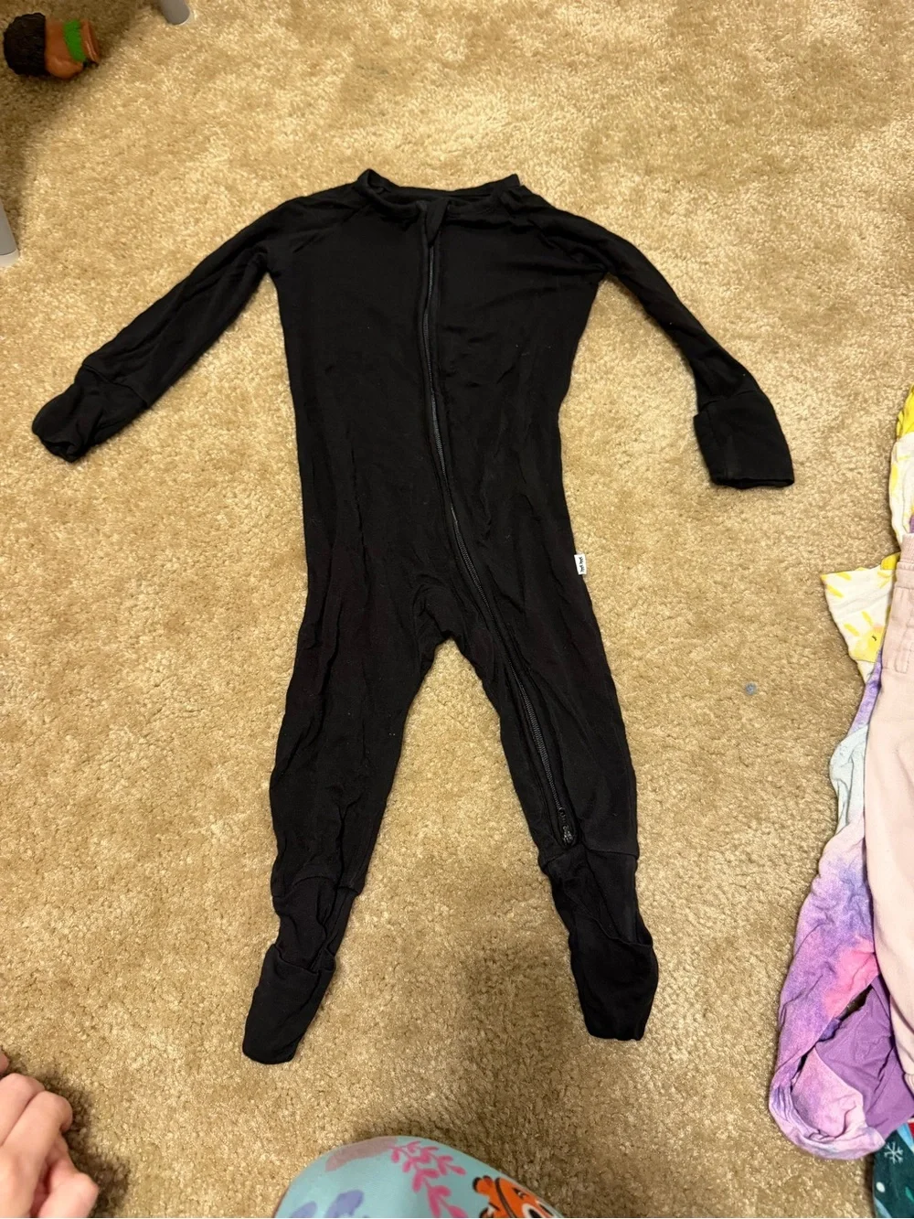 Little Sleepies Black Footed Zippered One-Piece